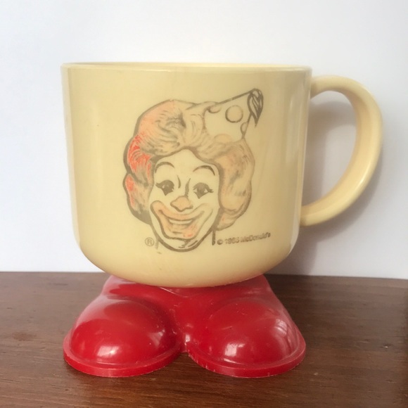 Vintage McDonald's Ronald Plastic Footed Mug Cup - Picture 1 of 9